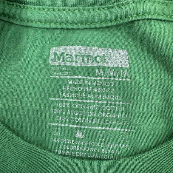 MARMOT for Life Nice Green 1974 size M Tee Shirt Cotton‎ Interesting Dye Pattern - Picture 4 of 13